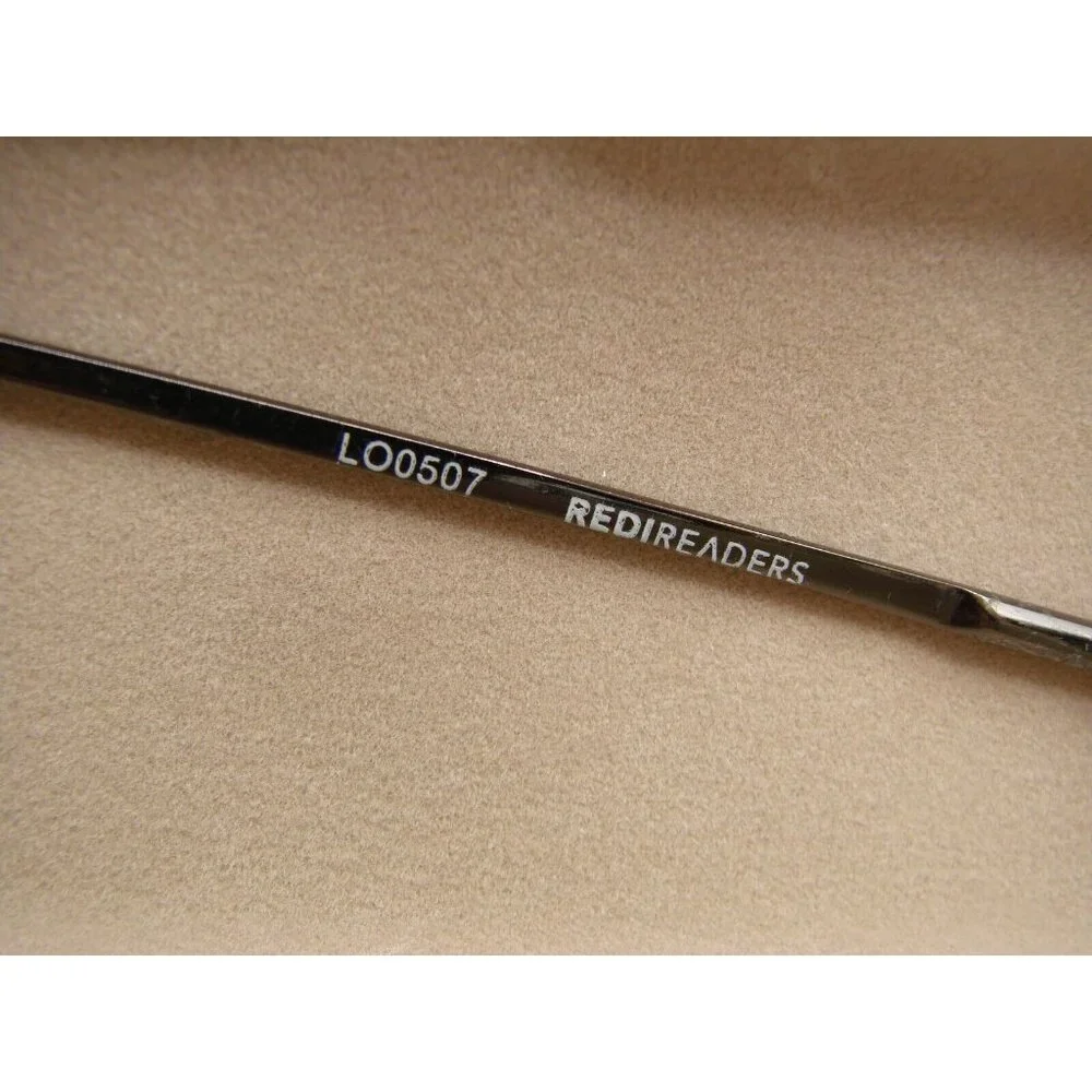 RediReaders +1.00 Reading Eyeglasses LO0507 Full Metal Rim M060A1 Black w/ Case